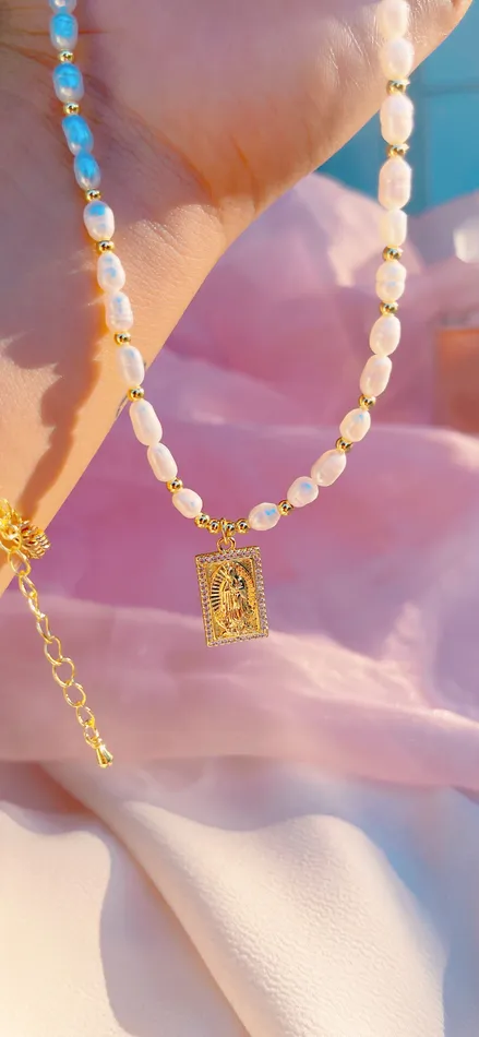 MP Jewelry Necklaces Mary Pearl Frame Necklace