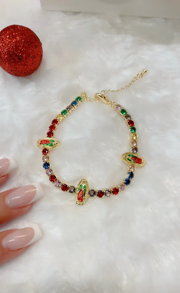 MultiColor Virgen de Guadalupe Tennis Bracelet MP Jewelry Bracelets