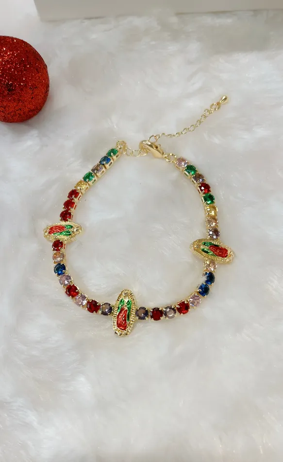 MultiColor Virgen de Guadalupe Tennis Bracelet MP Jewelry Bracelets