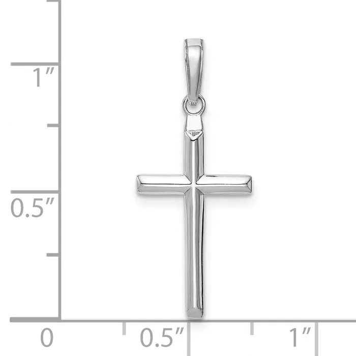 Necklaces 10K White Gold Reversible Latin Cross Pendant TreasureFineJewelers