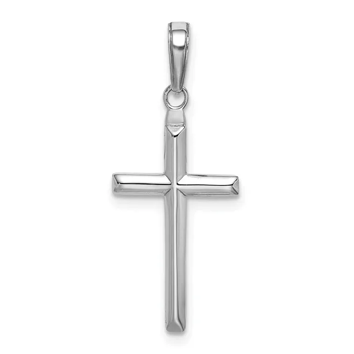 Necklaces 10K White Gold Reversible Latin Cross Pendant TreasureFineJewelers