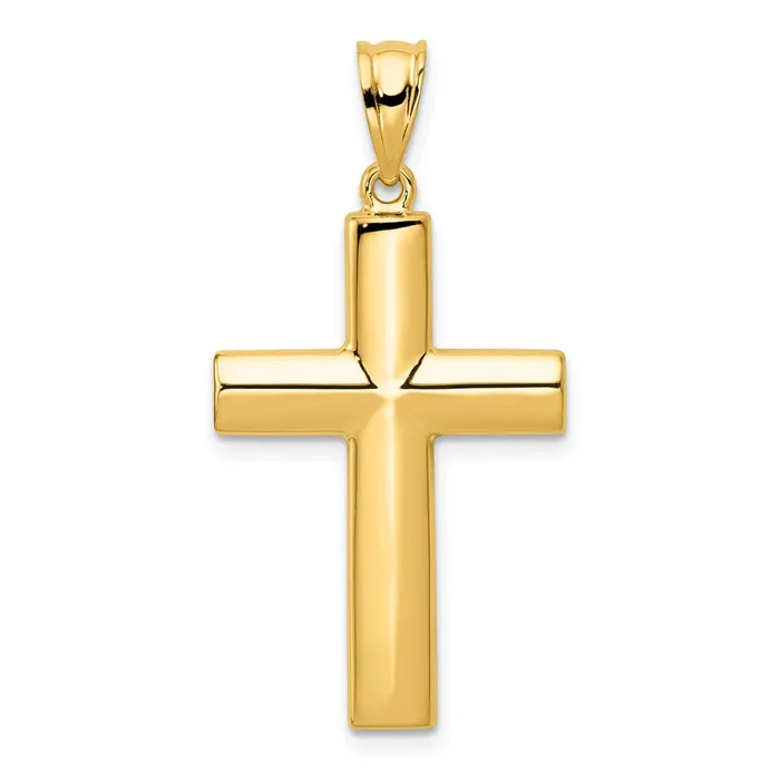 Necklaces 14k Hollow Cross Pendant TreasureFineJewelers