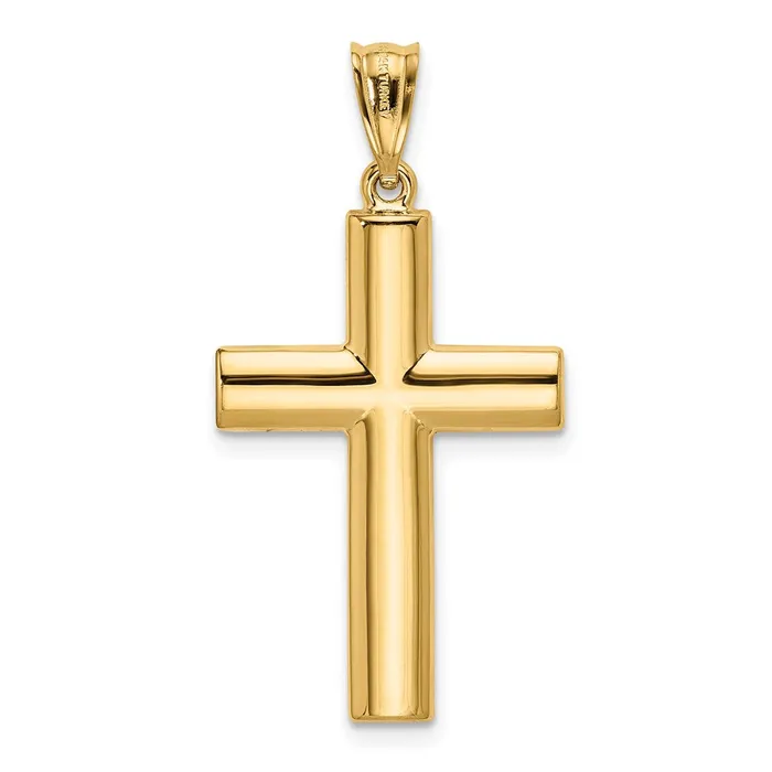 Necklaces 14k Hollow Cross Pendant TreasureFineJewelers