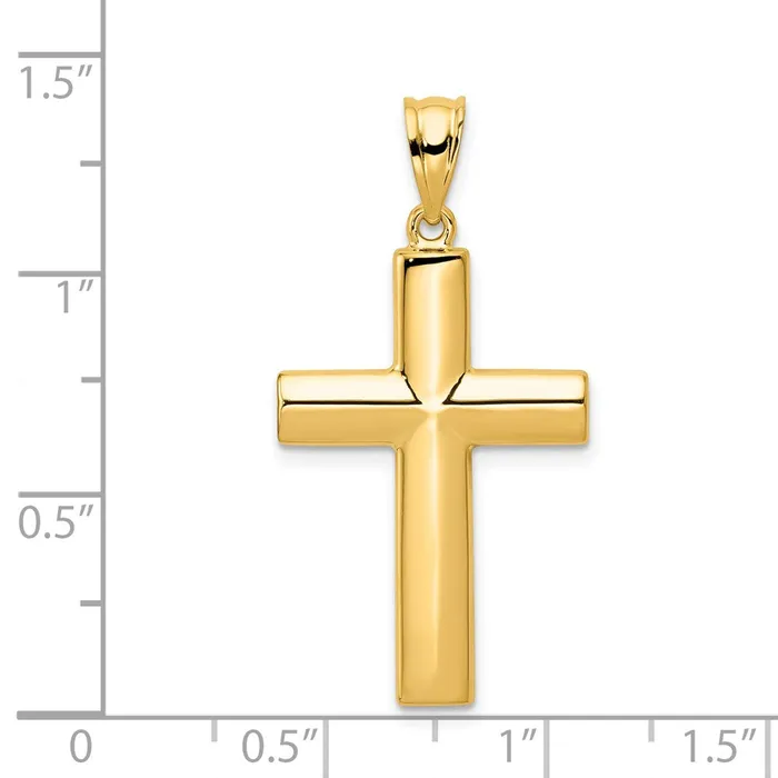 Necklaces 14k Hollow Cross Pendant TreasureFineJewelers