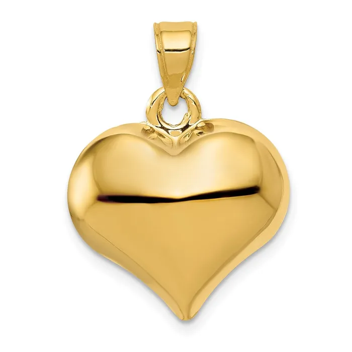Necklaces 14K Polished 3D Puffed Heart Pendant TreasureFineJewelers