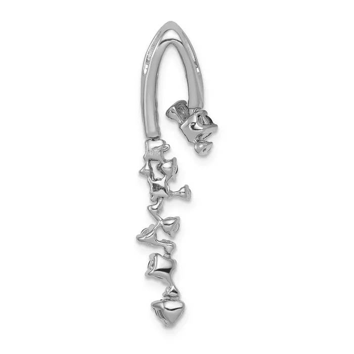 Necklaces 14k White Gold Fancy Diamond and Emerald Chain Slide TreasureFineJewelers