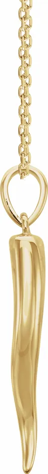 Necklaces 14K Yellow Gold 267x6 mm Italian Horn 1618 Necklace TreasureFineJewelers