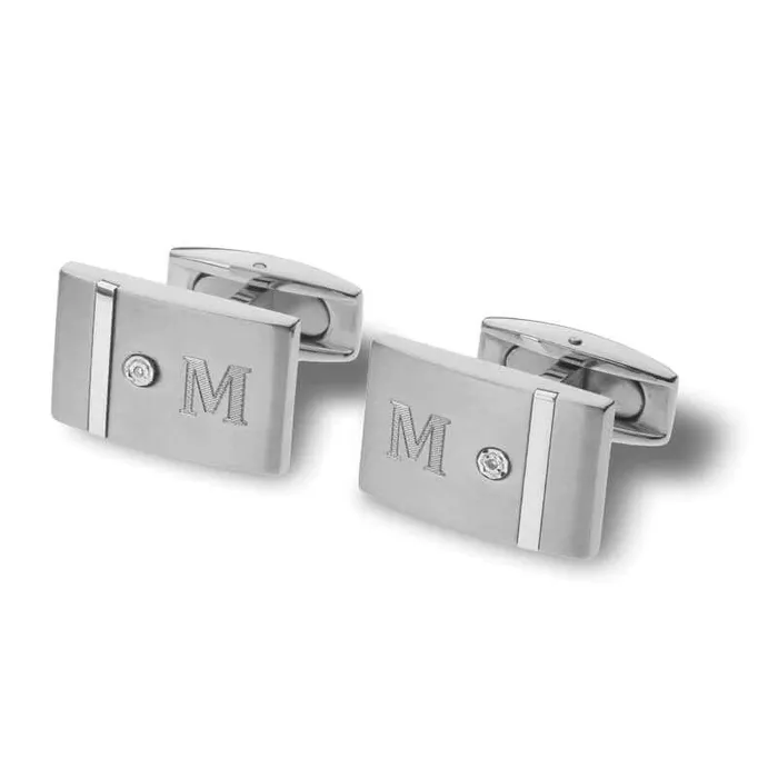 Necklaces Mens Diamond Accent Rectangular Engravable Cuff Links in Stainless Steel 1 Initial of Trendolla Trendolla Jewelry Necklaces Mens Diamond Accent Rectangular Engravable Cuff Links in Stainless Steel 1 Initial of Trendolla Trendolla Jewelry