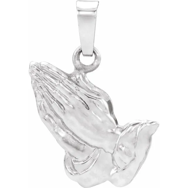 Necklaces Sterling Silver 1875x16 mm Praying Hands Pendant TreasureFineJewelers Necklaces Sterling Silver 1875x16 mm Praying Hands Pendant TreasureFineJewelers