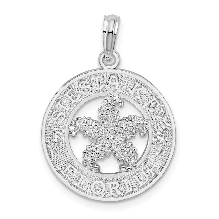 Necklaces Sterling Silver Textured Siesta KeyFL wStarfish Pendant TreasureFineJewelers Necklaces Sterling Silver Textured Siesta KeyFL wStarfish Pendant TreasureFineJewelers