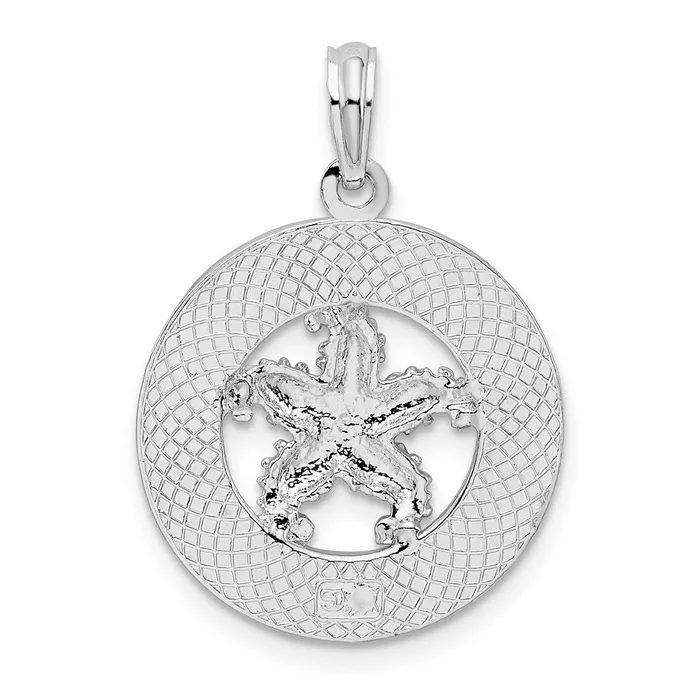 Necklaces Sterling Silver Textured Siesta KeyFL wStarfish Pendant TreasureFineJewelers