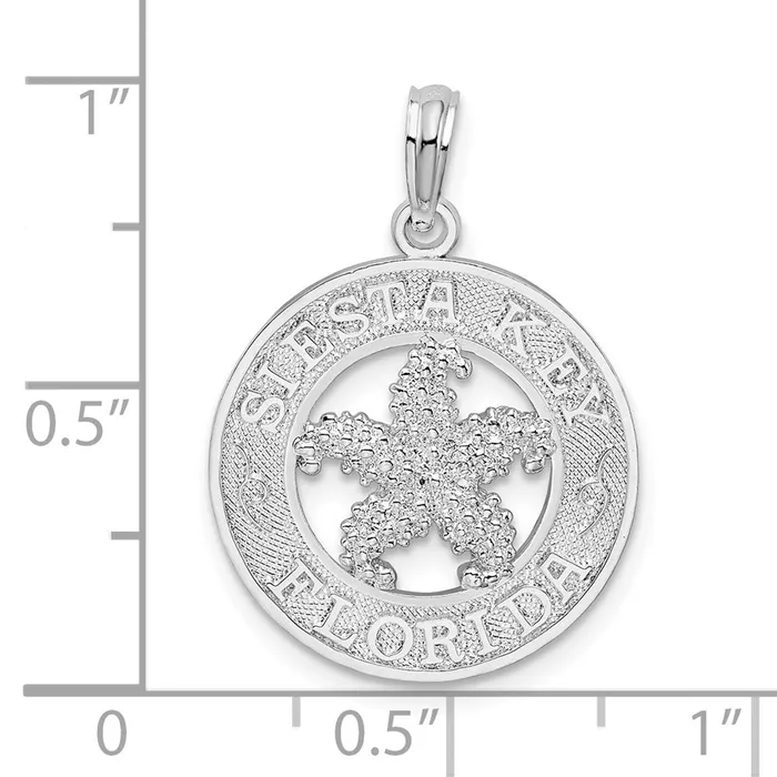 Necklaces Sterling Silver Textured Siesta KeyFL wStarfish Pendant TreasureFineJewelers