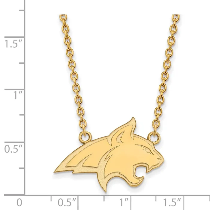 Necklaces TreasureFineJewelers 10K Yellow Gold Montana State University Large Pendant wilth Necklace