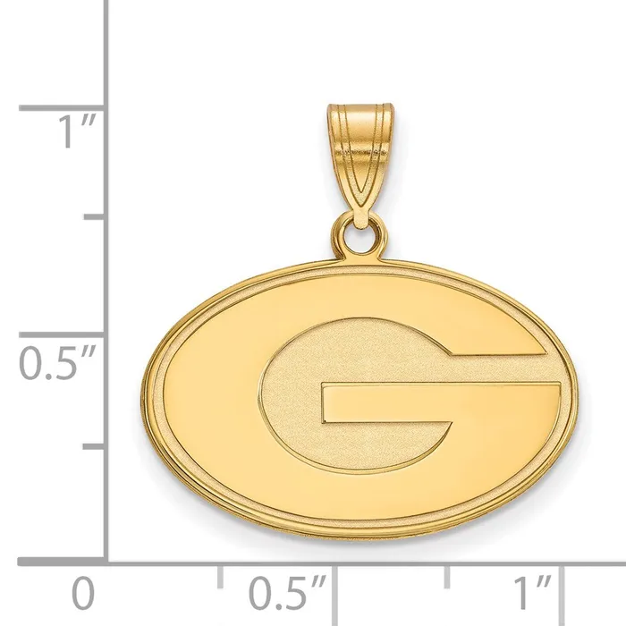 Necklaces TreasureFineJewelers 10K Yellow Gold University of Georgia Medium Pendant