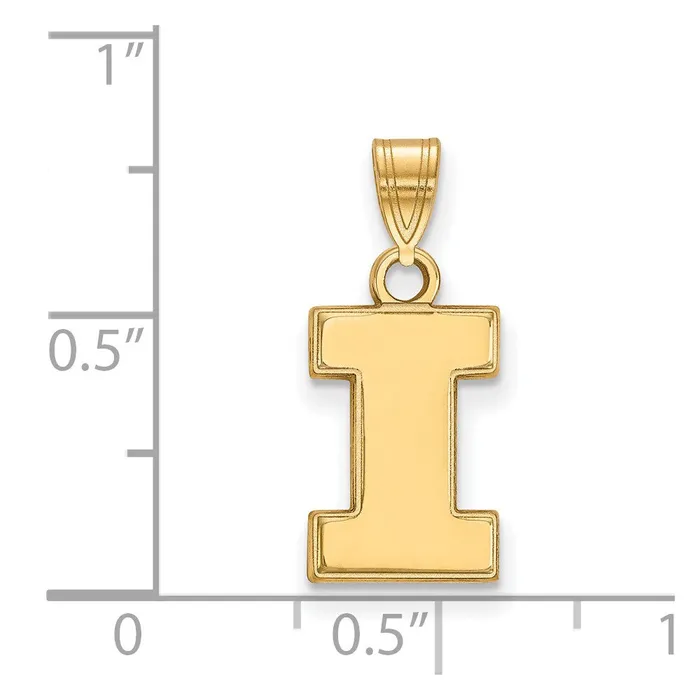 Necklaces TreasureFineJewelers 10K Yellow Gold University of Illinois Small Pendant