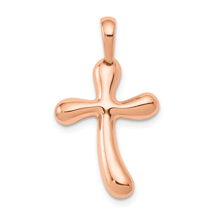 Necklaces TreasureFineJewelers 14k Rose Gold Freeform Cross Pendant