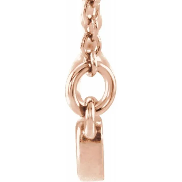 Necklaces TreasureFineJewelers 14K Rose Heart Bar 1618 Necklace