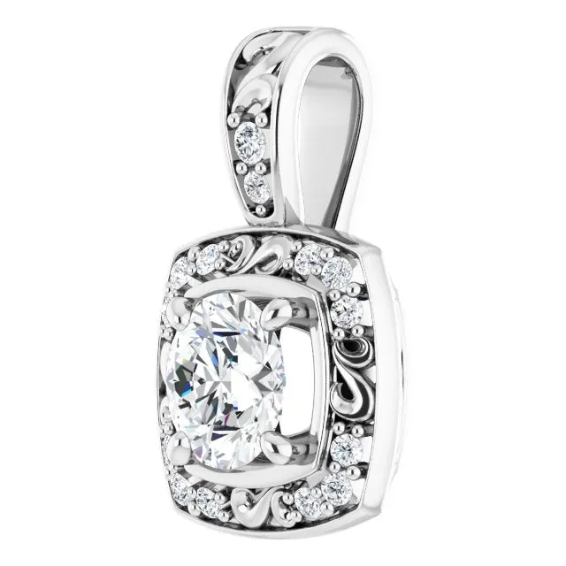 Necklaces TreasureFineJewelers 14K White Gold 13 CTW Natural Diamond Pendant