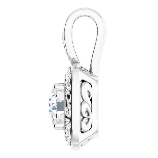 Necklaces TreasureFineJewelers 14K White Gold 13 CTW Natural Diamond Pendant