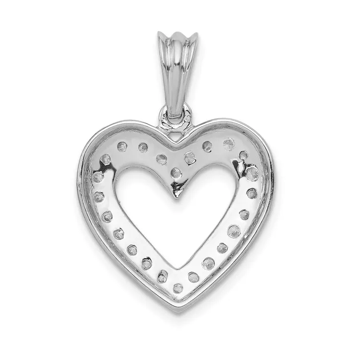 Necklaces TreasureFineJewelers 14k White Gold 13ct Diamond Heart Pendant