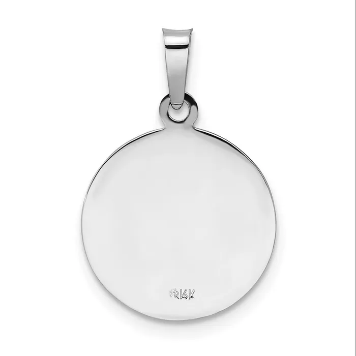 Necklaces TreasureFineJewelers 14k White Gold Polished and Satin Hollow St Anthony Medal Pendant