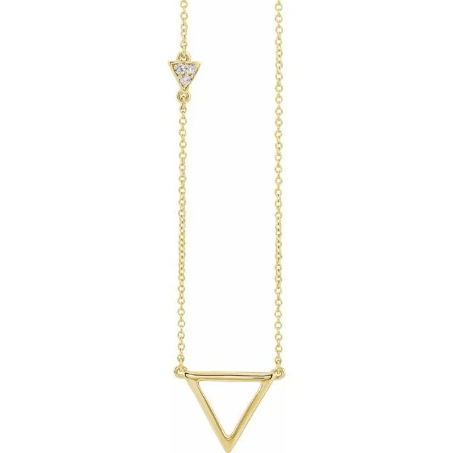 Necklaces TreasureFineJewelers 14K Yellow 05 CTW Diamond Triangle 1618 Necklace Necklaces TreasureFineJewelers 14K Yellow 05 CTW Diamond Triangle 1618 Necklace