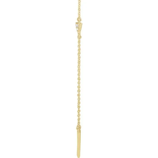Necklaces TreasureFineJewelers 14K Yellow 05 CTW Diamond Triangle 1618 Necklace