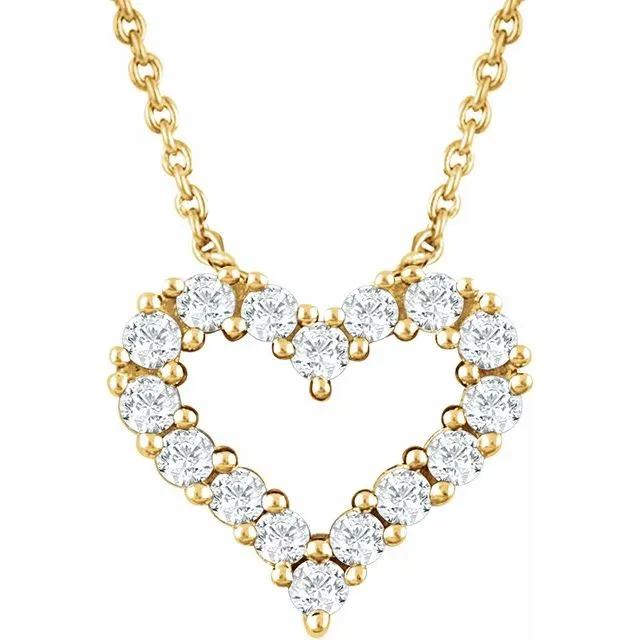Necklaces TreasureFineJewelers 14K Yellow 14 CTW Diamond Heart 18 Necklace Necklaces TreasureFineJewelers 14K Yellow 14 CTW Diamond Heart 18 Necklace