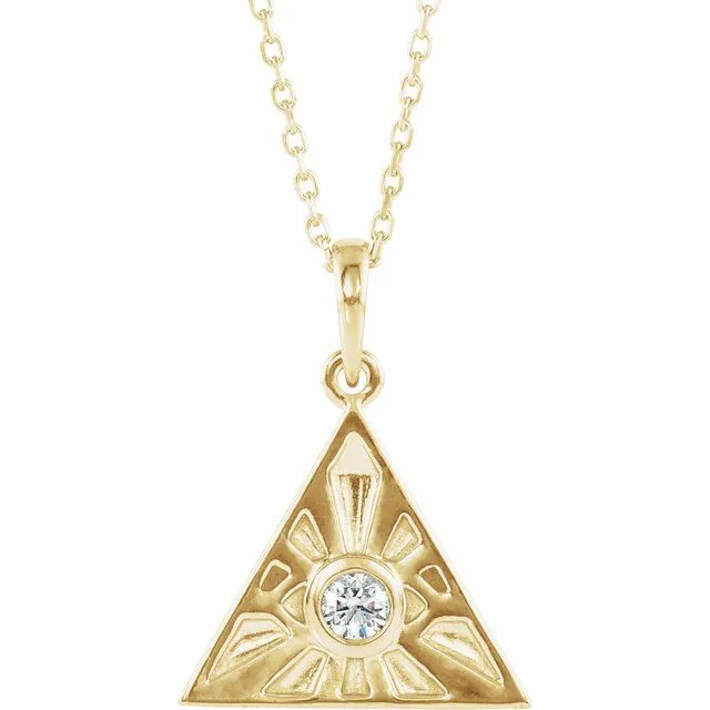 Necklaces TreasureFineJewelers 14K Yellow Gold 110 CTW Natural Diamond Eye of Providence 1618 Necklace Necklaces TreasureFineJewelers 14K Yellow Gold 110 CTW Natural Diamond Eye of Providence 1618 Necklace