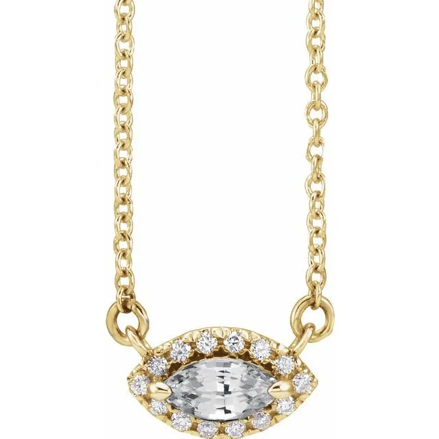 Necklaces TreasureFineJewelers 14K Yellow Gold Natural White Gold Sapphire 05 CTW Natural Diamond HaloStyle 16 Necklace Necklaces TreasureFineJewelers 14K Yellow Gold Natural White Gold Sapphire 05 CTW Natural Diamond HaloStyle 16 Necklace