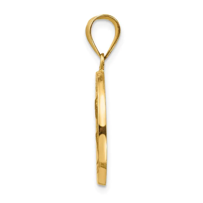 Necklaces TreasureFineJewelers 14k Yellow Gold Polished and Satin St Peter Medal Hollow Pendant