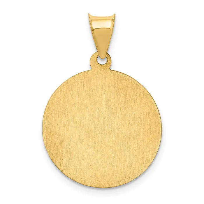 Necklaces TreasureFineJewelers 14k Yellow Gold Polished and Satin St Peter Medal Hollow Pendant