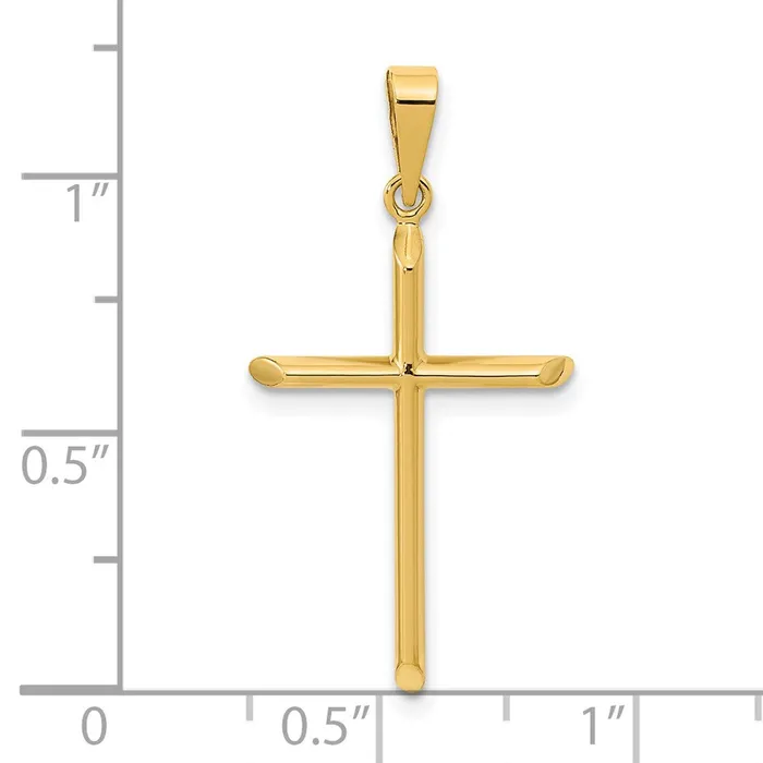 Necklaces TreasureFineJewelers 14k Yellow Gold Polished Cross Pendant