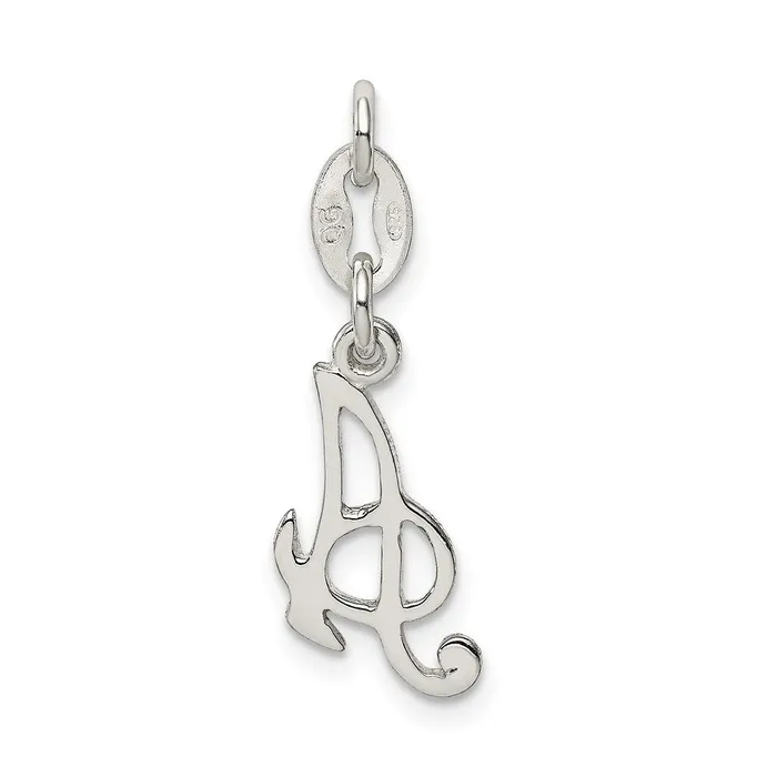Necklaces TreasureFineJewelers Sterling Silver Letter A Initial Charm