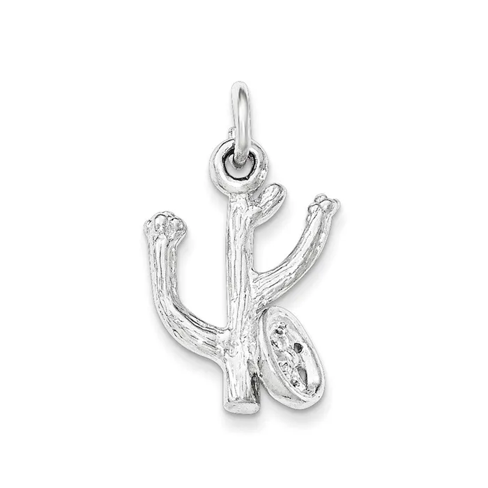 Necklaces TreasureFineJewelers Sterling Silver Polished Cactus wwheel Pendant