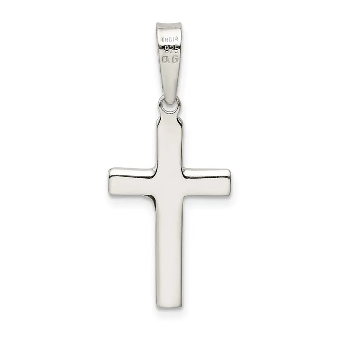 Necklaces TreasureFineJewelers Sterling Silver Polished textured Crucifix Pendant