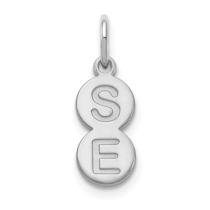 Necklaces TreasureFineJewelers Sterling SilverRhodiumplated 2 Letter Bubble Pendant Necklaces TreasureFineJewelers Sterling SilverRhodiumplated 2 Letter Bubble Pendant