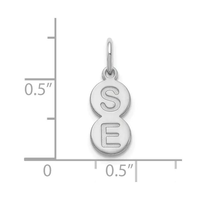 Necklaces TreasureFineJewelers Sterling SilverRhodiumplated 2 Letter Bubble Pendant