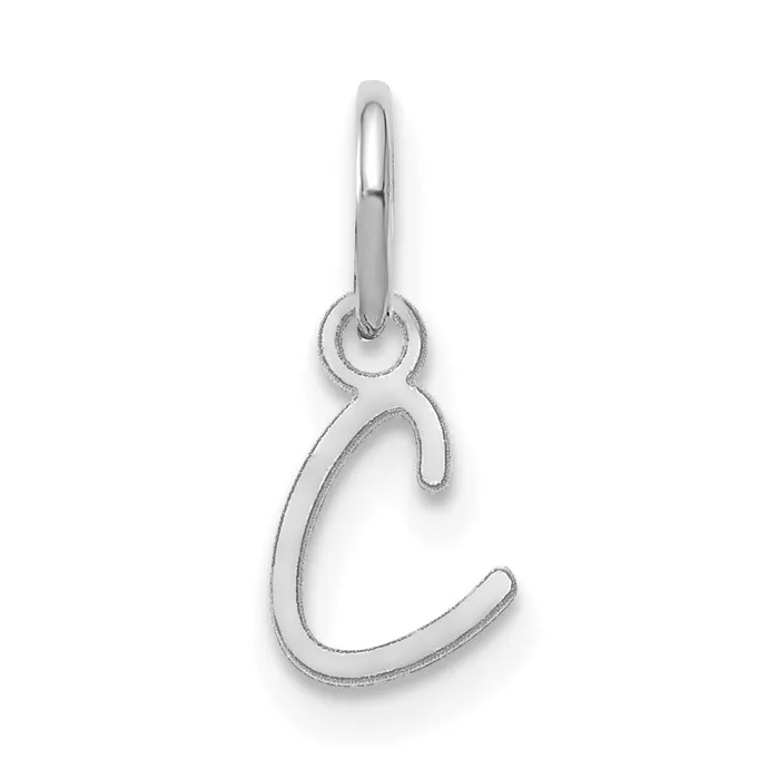 Necklaces TreasureFineJewelers Sterling Silver Rhodiumplated Upper case Letter C Initial Charm Necklaces TreasureFineJewelers Sterling Silver Rhodiumplated Upper case Letter C Initial Charm