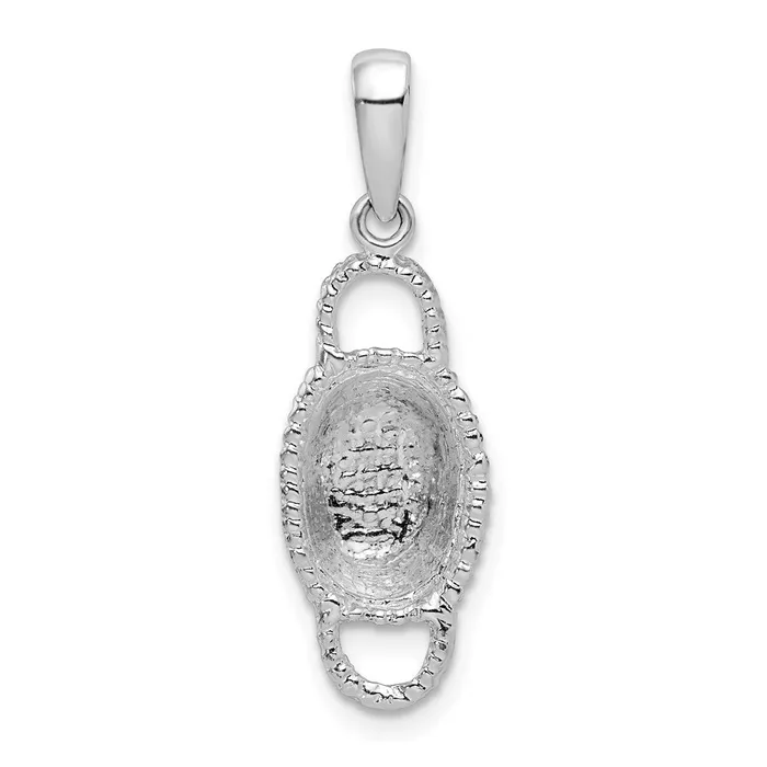 Sterling Silver Polished 3D Double Handle Basket Pendant TreasureFineJewelers Necklaces Sterling Silver Polished 3D Double Handle Basket Pendant TreasureFineJewelers Necklaces