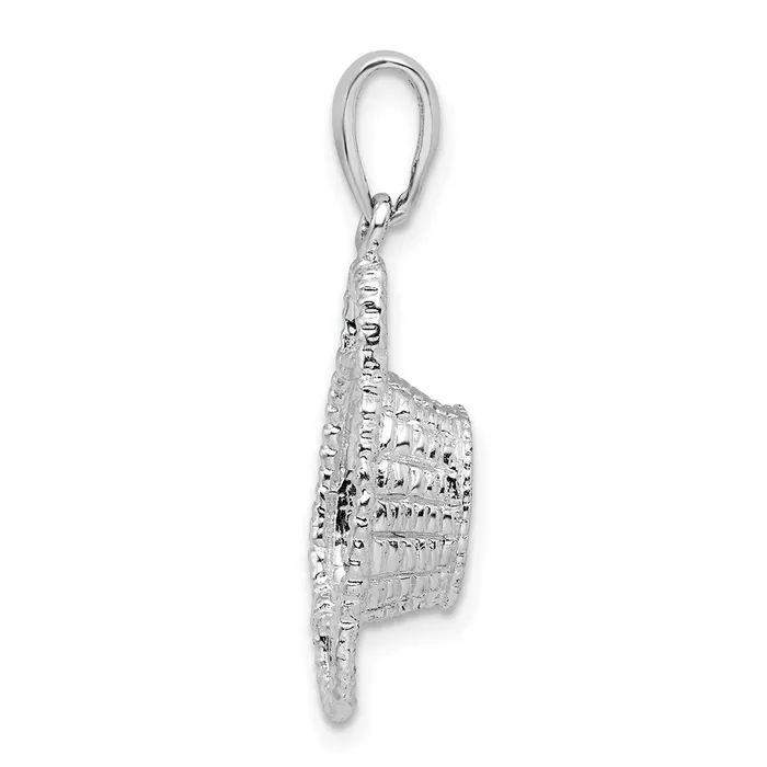 Sterling Silver Polished 3D Double Handle Basket Pendant TreasureFineJewelers Necklaces