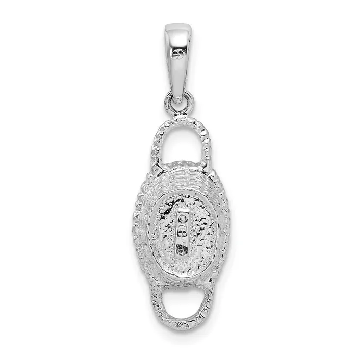 Sterling Silver Polished 3D Double Handle Basket Pendant TreasureFineJewelers Necklaces