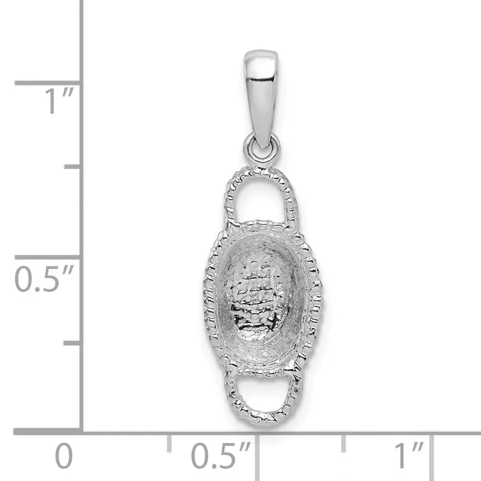 Sterling Silver Polished 3D Double Handle Basket Pendant TreasureFineJewelers Necklaces