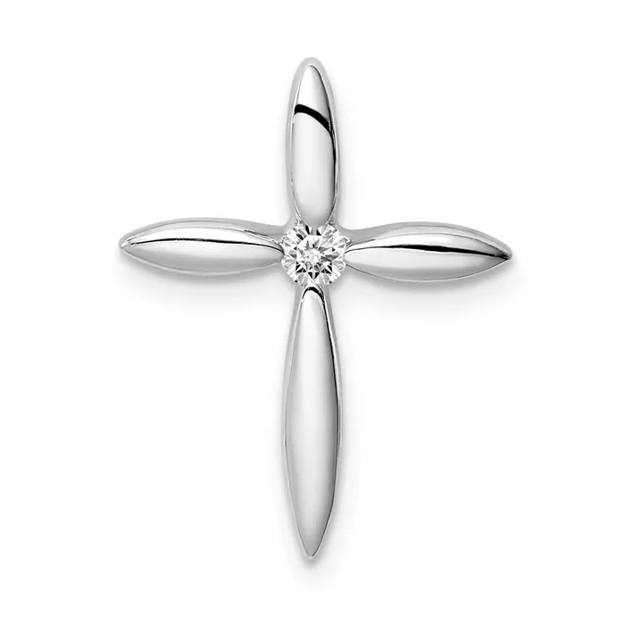 Sterling Silver Rhodiumplated Center CZ Passion Cross Chain Slide TreasureFineJewelers Necklaces Sterling Silver Rhodiumplated Center CZ Passion Cross Chain Slide TreasureFineJewelers Necklaces