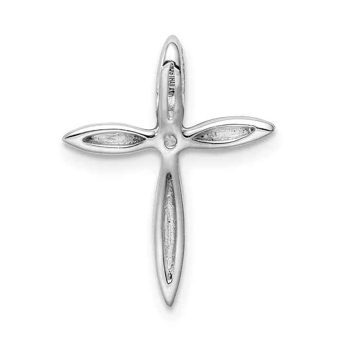 Sterling Silver Rhodiumplated Center CZ Passion Cross Chain Slide TreasureFineJewelers Necklaces