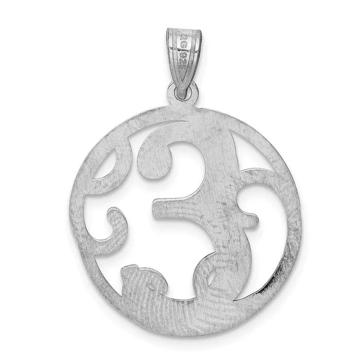 Sterling Silver Rhodiumplated Fancy Script Letter E Initial Pendant TreasureFineJewelers Necklaces