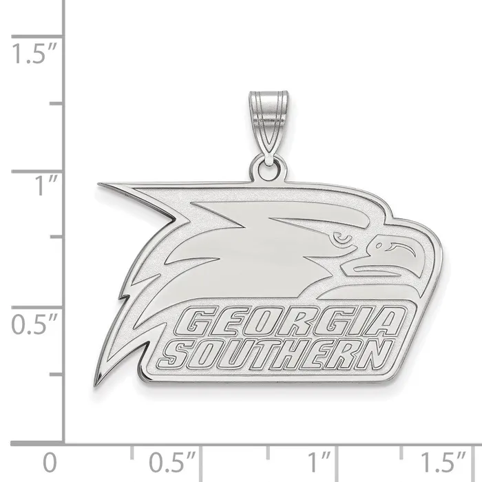 Sterling Silver Rhodiumplated Georgia Southern University Eagle Large Pendant TreasureFineJewelers Necklaces