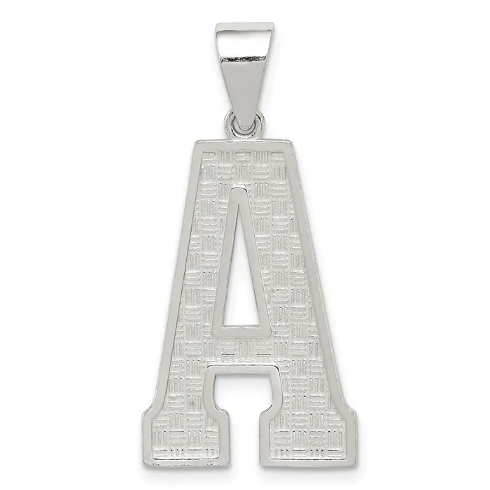 Sterling Silver Rhodiumplated Letter A Initial Pendant TreasureFineJewelers Necklaces Sterling Silver Rhodiumplated Letter A Initial Pendant TreasureFineJewelers Necklaces