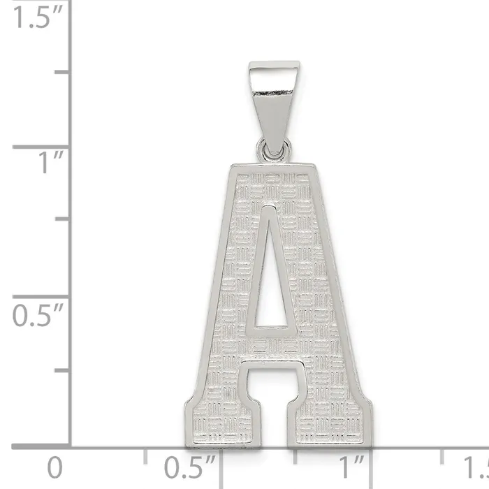 Sterling Silver Rhodiumplated Letter A Initial Pendant TreasureFineJewelers Necklaces
