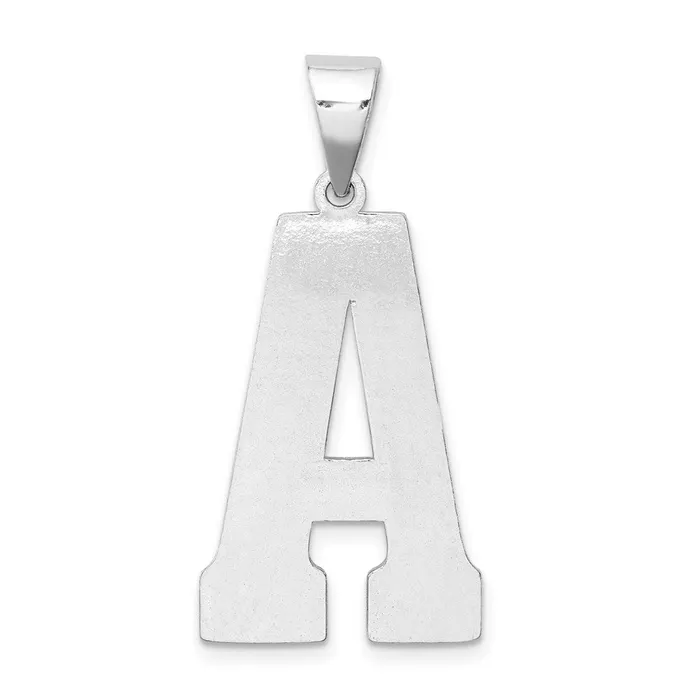 Sterling Silver Rhodiumplated Letter A Initial Pendant TreasureFineJewelers Necklaces